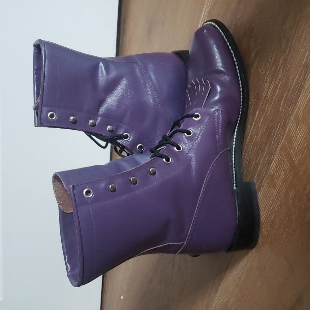 Justin Diamond J Purple Lace Up Western Boots